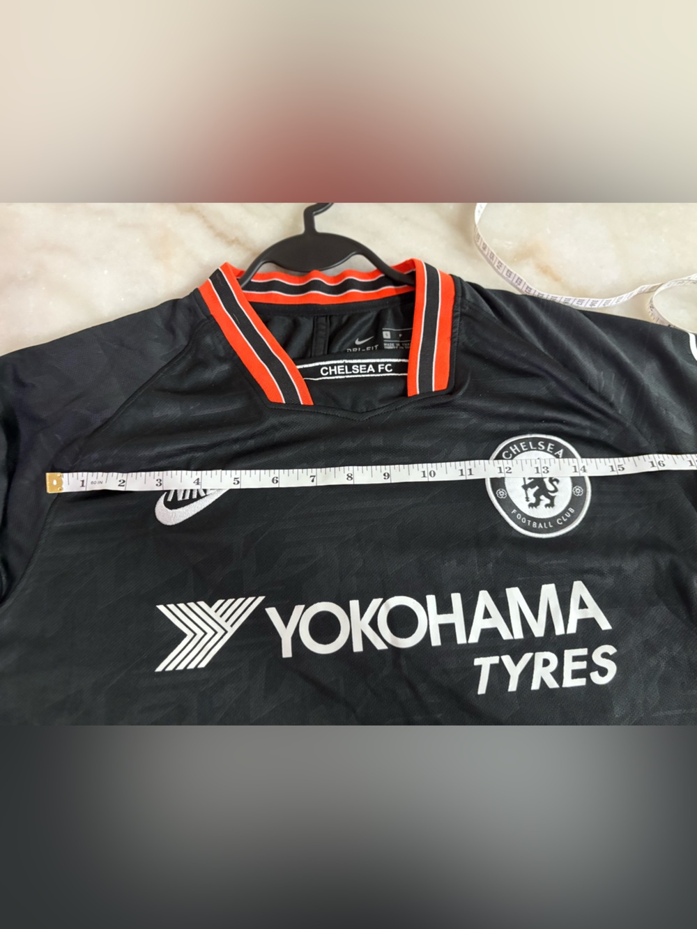 Nike Chelsea FC Black Jersey with Orange Trim - Picture 3 of 7